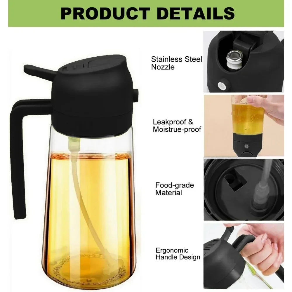 Oil Sprayer and Dispenser - 2 in 1 function (Pour and Spray)