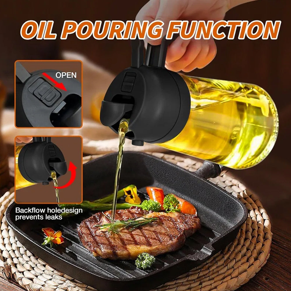 Oil Sprayer and Dispenser - 2 in 1 function (Pour and Spray)