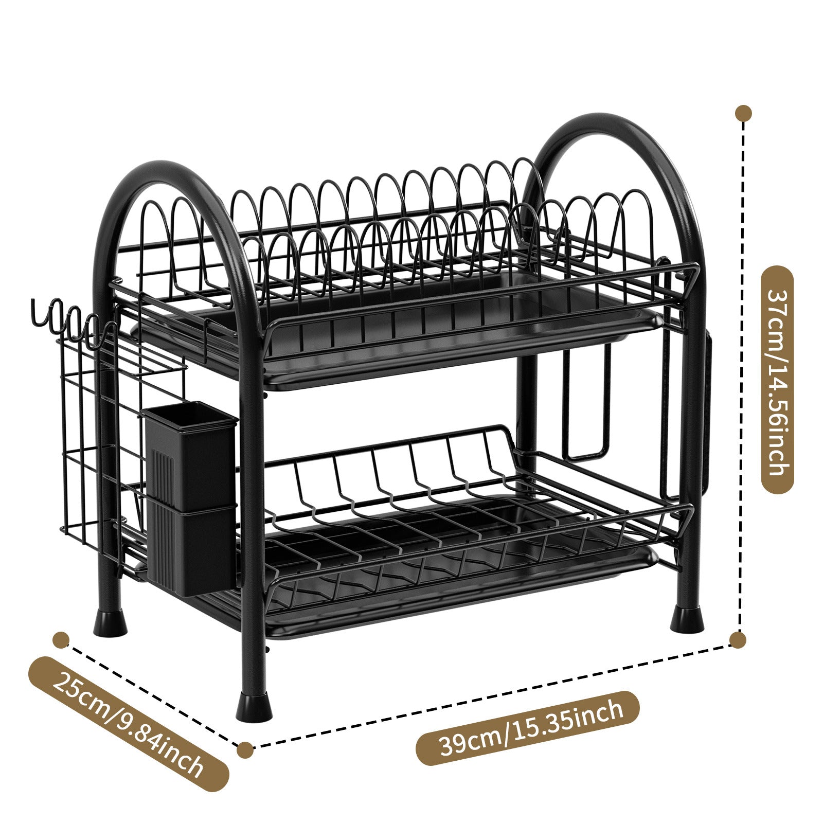 2 Tier Compact Kitchen Dish Rack - Rust Proof ( Imported )