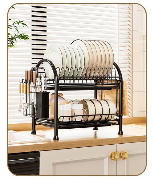 2 Tier Compact Kitchen Dish Rack - Rust Proof ( Imported )